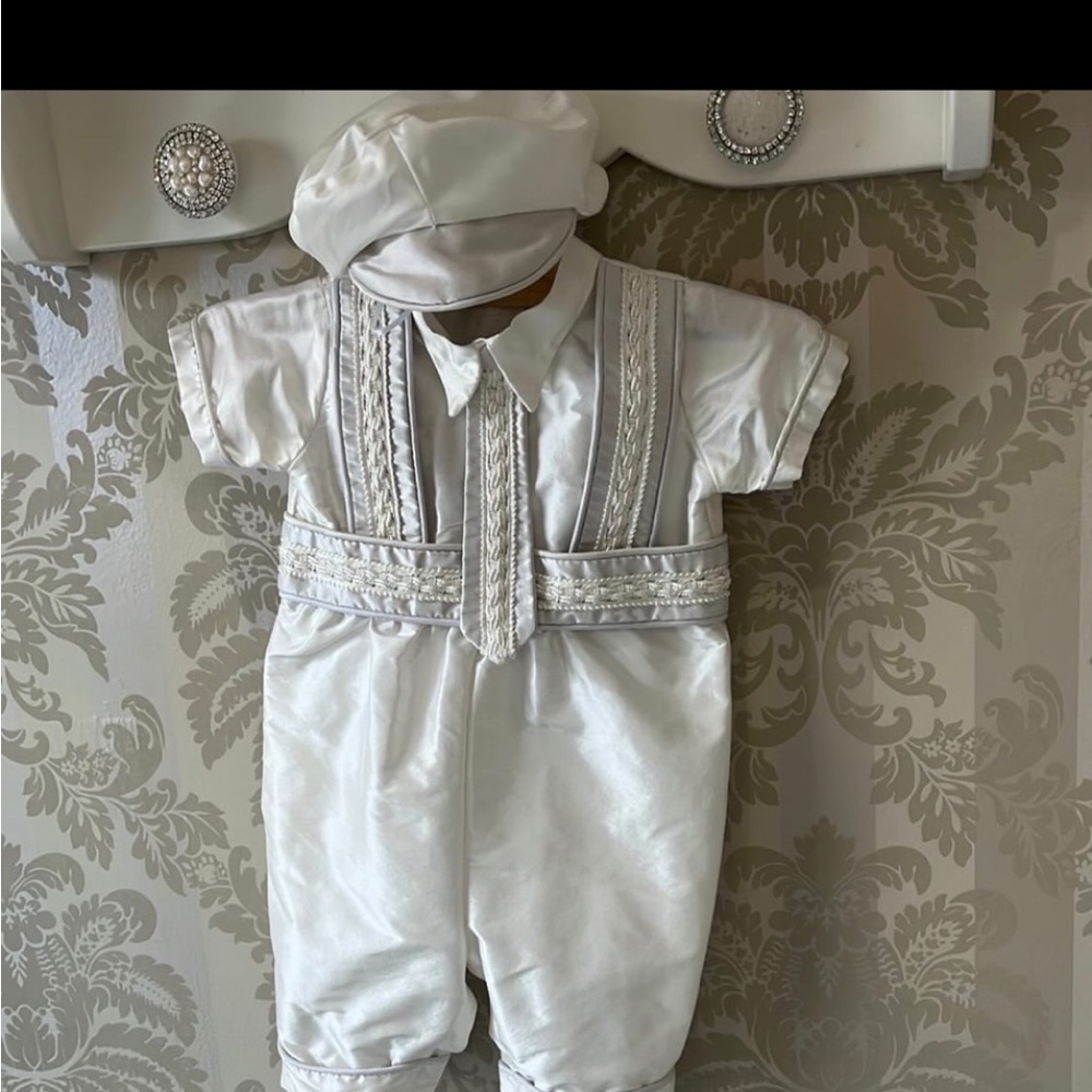 Brand New Christie Helene CUSTOM boys Baptism outfit.